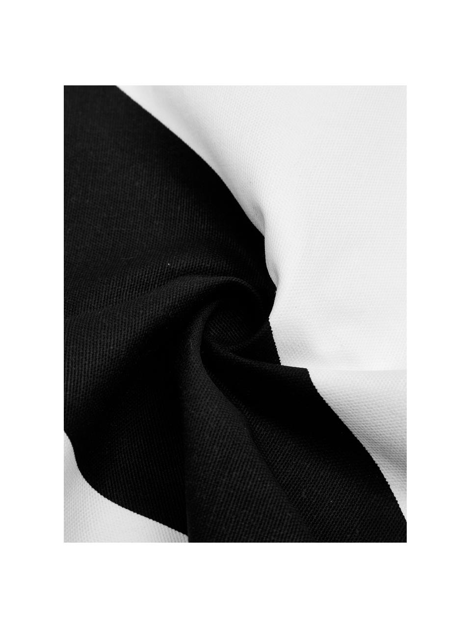 Housse de coussin rectangulaire blanc noir Ren, 100 % coton, Blanc, noir, larg. 30 x long. 50 cm