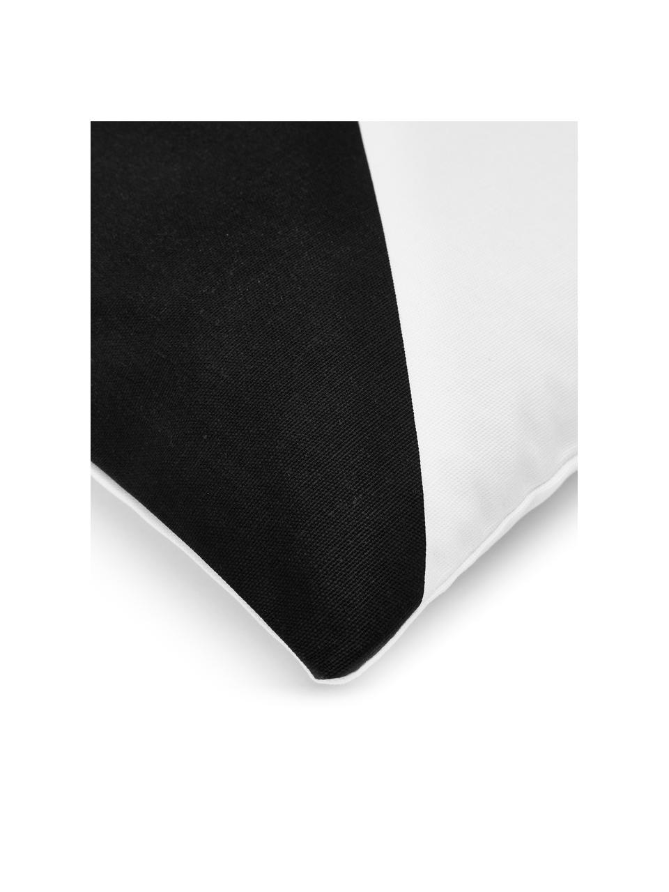 Funda de cojín estampada Ren, 100% algodón, Blanco, negro, An 30 x L 50 cm