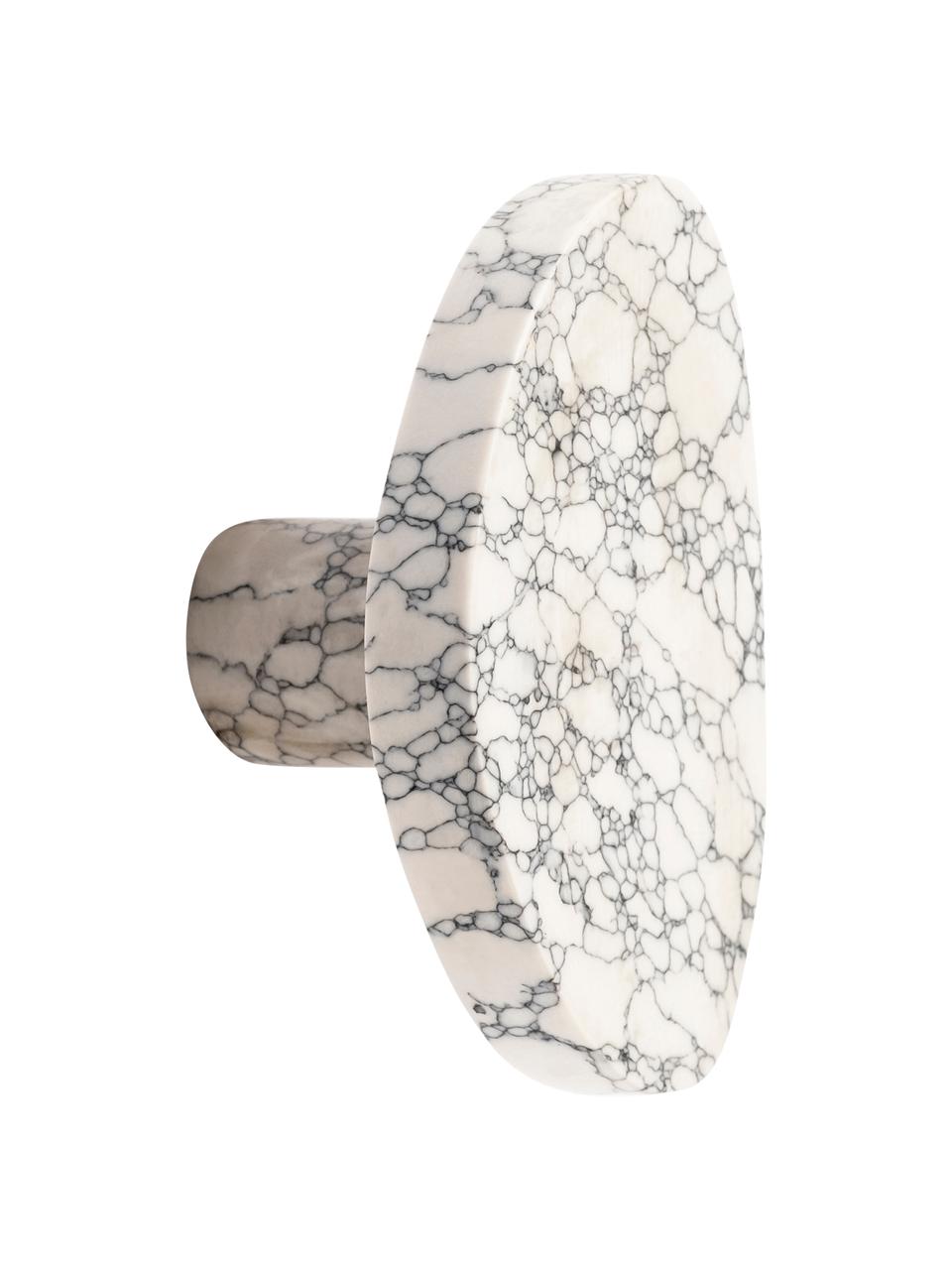 Patère en marbre Crackle, Marbre, Blanc, marbré, larg. 7 x haut. 4 cm