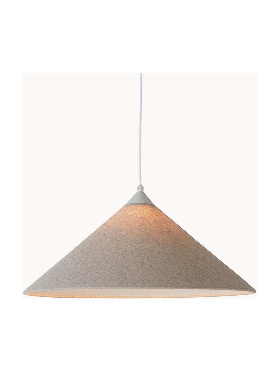 Grote hanglamp Piaf, Lampenkap: vilt, Greige, Ø 60 x H 26 cm