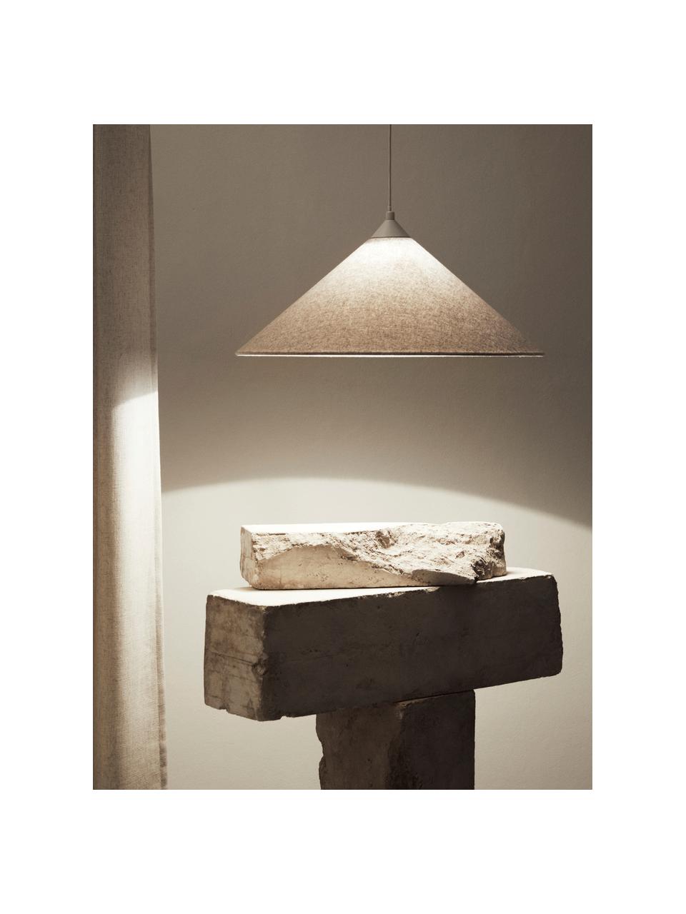 Große Pendelleuchte Piaf, Lampenschirm: Filz, Baldachin: Metall, beschichtet, Greige, Ø 60 x H 26 cm