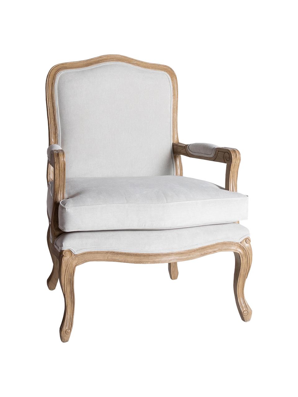 Sillón Riviera, Tapizado: 90% poliéster, 10% nylon, Estructura: madera de Sungkai maciza, Blanco, marrón, An 68 cm x F 74 cm