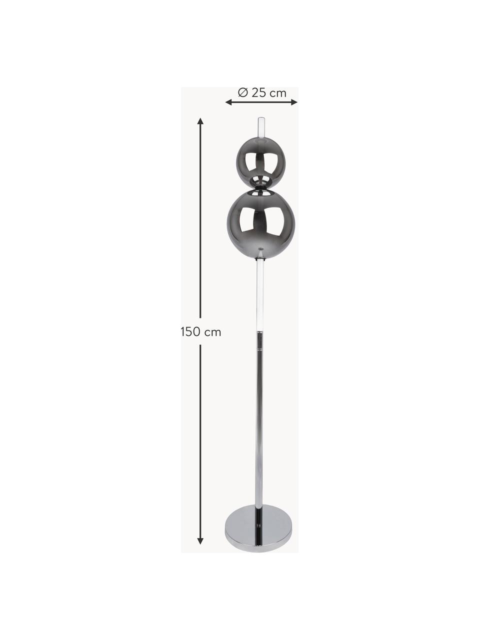 Dimmbare LED-Stehlampe Nova, Silberfarben, Grau, H 150 cm