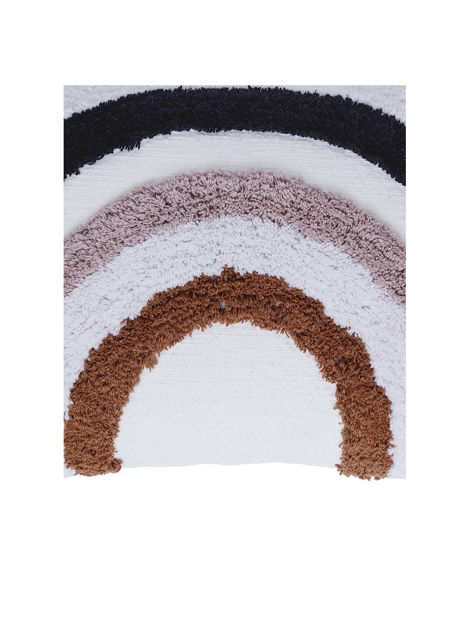 Funda de cojín texturizado Arco, 100% algodón, Blanco, rosa palo, azul oscuro, marrón, An 40 x L 60 cm