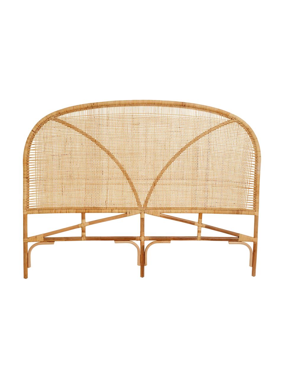 Ręcznie tkany zagłówek do łóżka z rattanu Bali, Rattan, Brązowy, S 180 x W 140 cm