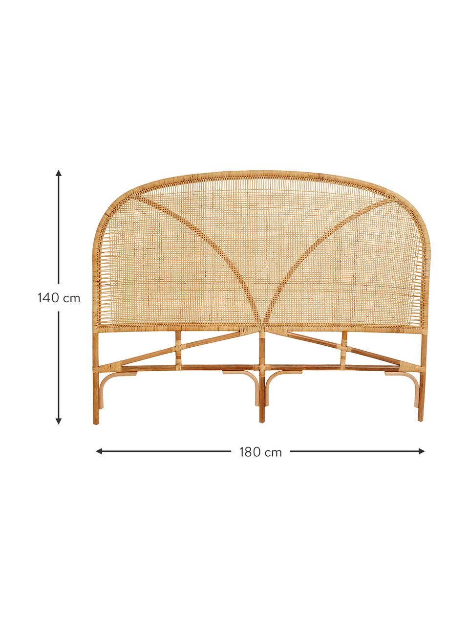 Handgeflochtenes Rattan Kopfteil Bali, Rattan, Rattan, B 180 x H 140 cm