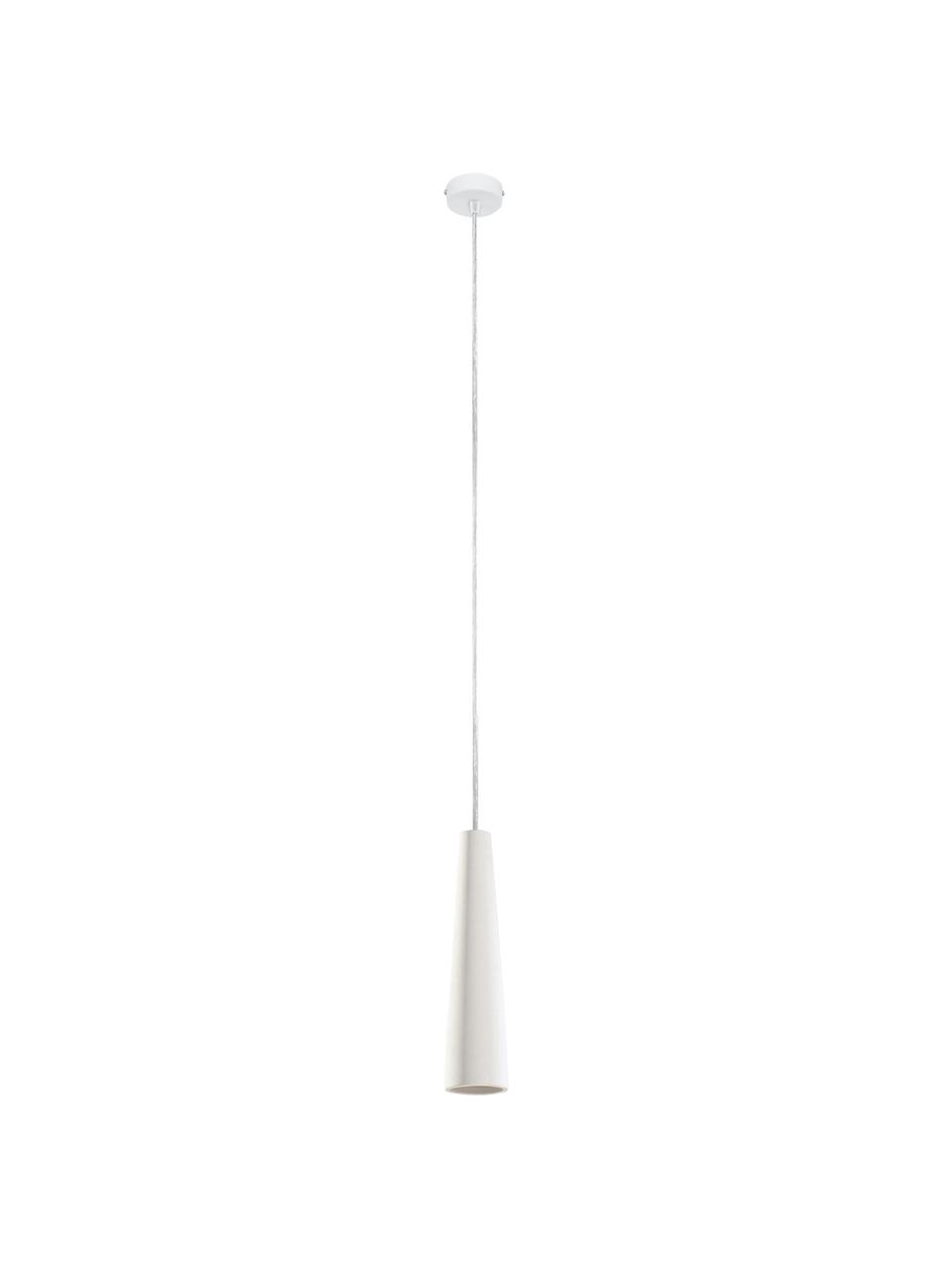 Lampa wisząca z ceramiki Alverna, Biały, Ø 8 x 32 cm