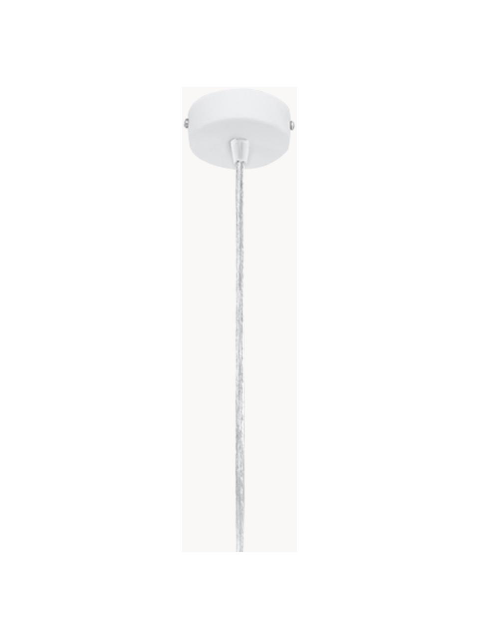 Kleine keramische hanglamp Alverna, Lampenkap: keramiek, Wit, gebroken wit, Ø 8 x H 32 cm