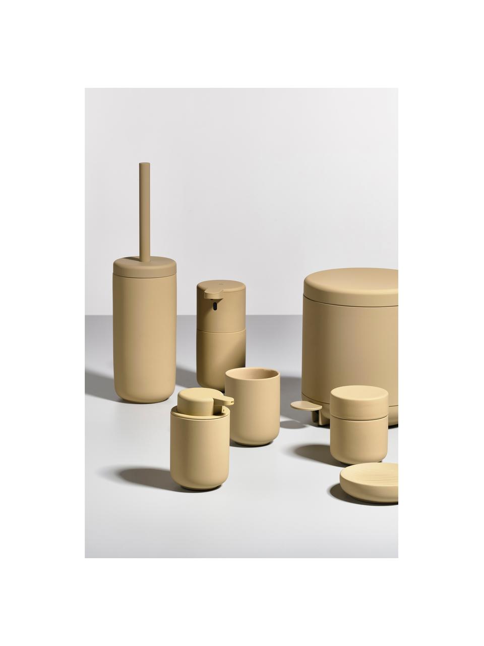 Mydelniczka z porcelany Ume, Kamionka z powłoką Soft-touch (tworzywo sztuczne), Odcienie piaskowego, Ø 12 x W 3 cm