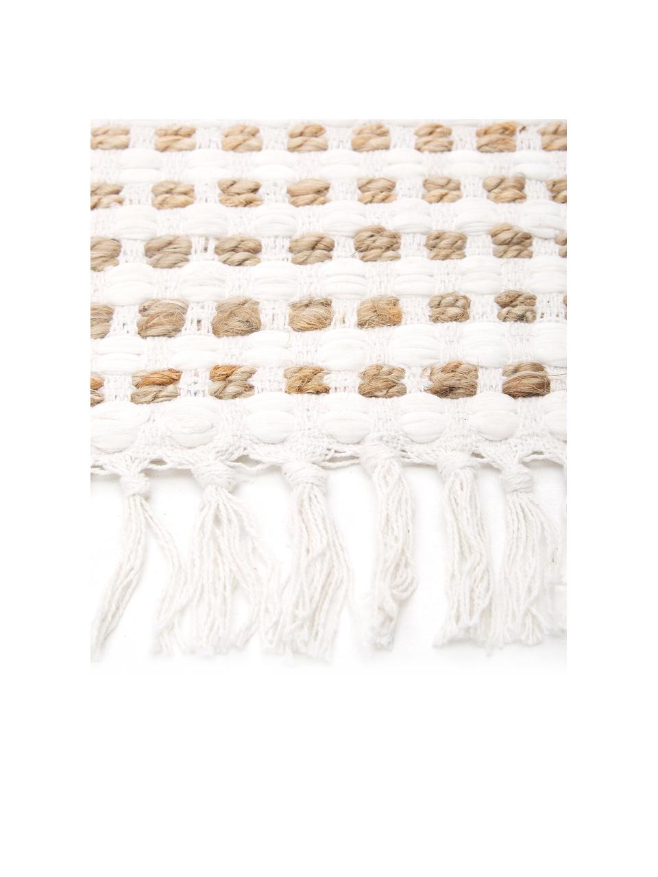 Tappeto in cotone/juta Fiesta, 55% cotone, 45% juta, Bianco, beige, Larg. 200 x Lung. 300 cm (taglia L)