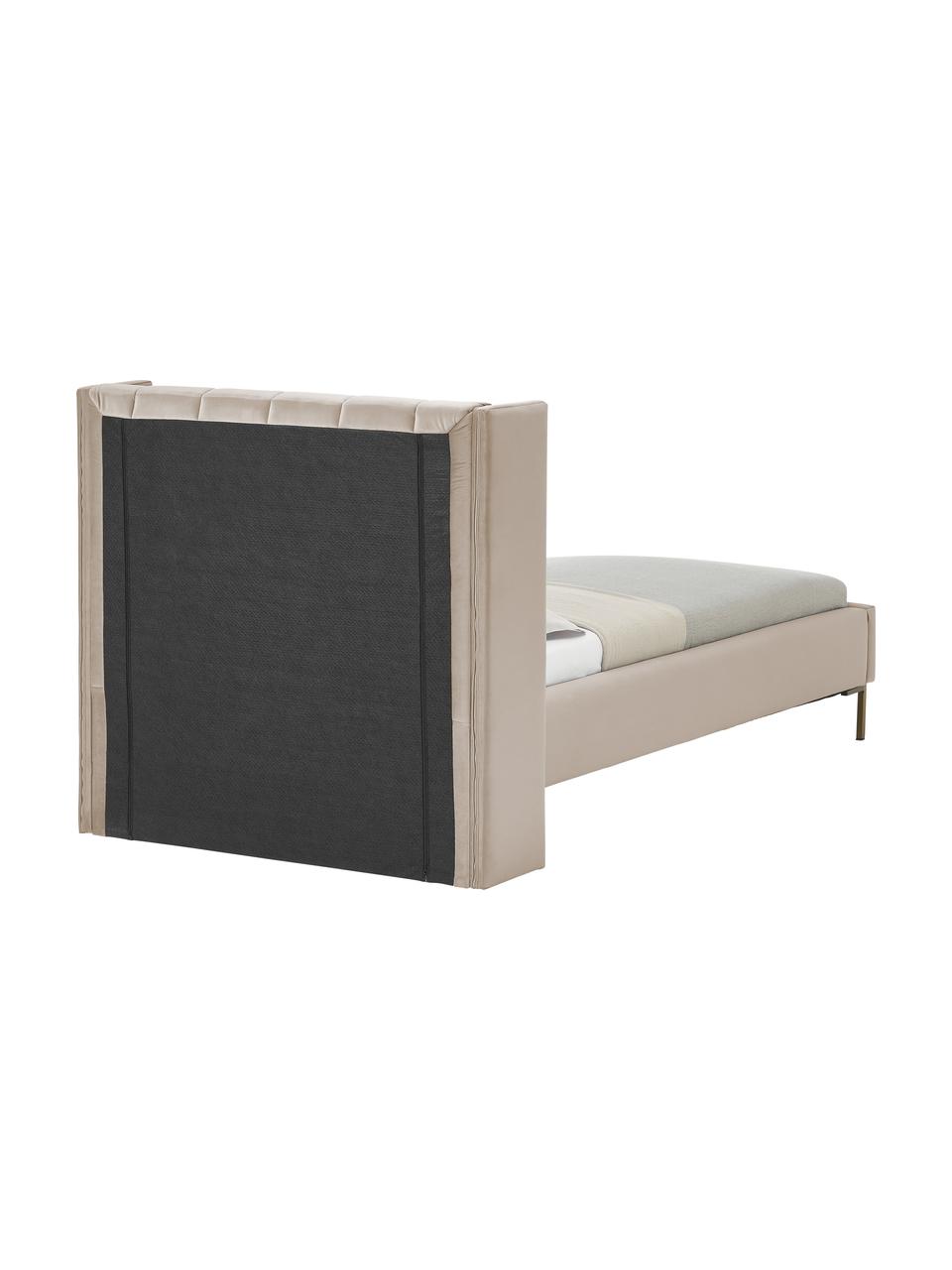 Letto singolo in velluto Dusk, Rivestimento: velluto di poliestere Con, Velluto beige, Larg. 90 x Lung. 200 cm