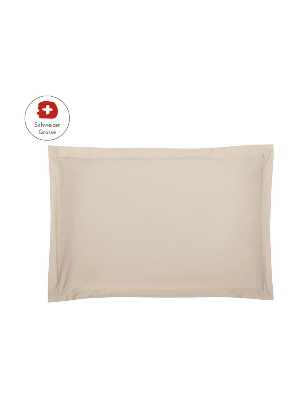 Baumwollsatin-Kissenbezug Premium in Taupe mit Stehsaum, 65 x 100 cm, Webart: Satin, leicht glänzend Fa, Taupe, B 65 x L 100 cm