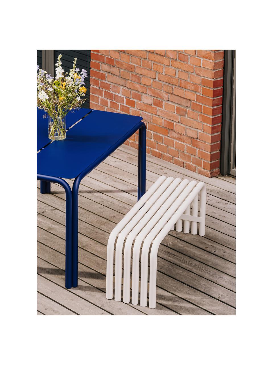 Banc en métal Nokk, Acier, revêtement par poudre, Blanc cassé, larg. 114 x prof. 32 cm