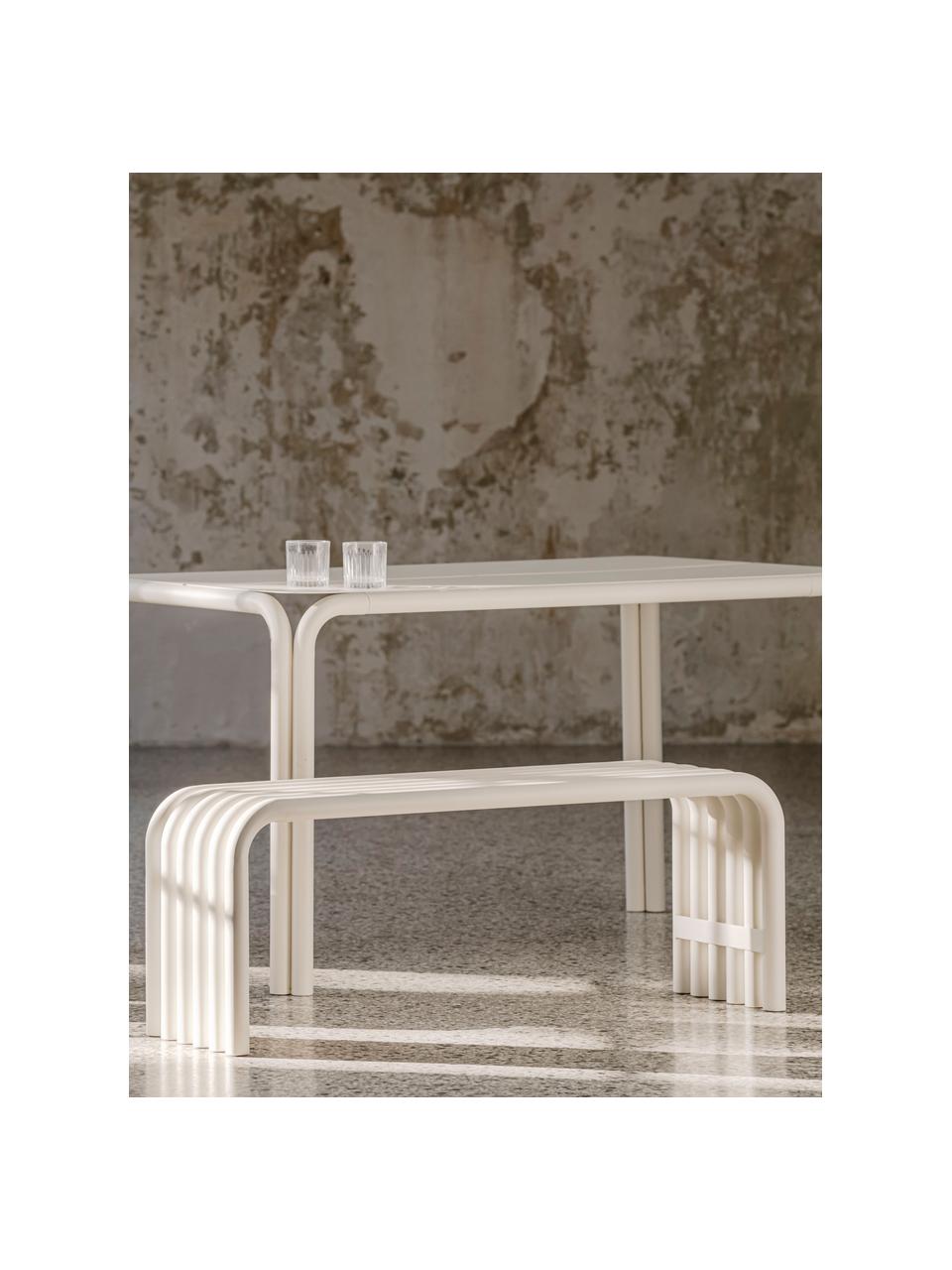 Banc en métal Nokk, Acier, revêtement par poudre, Blanc cassé, larg. 114 x prof. 32 cm