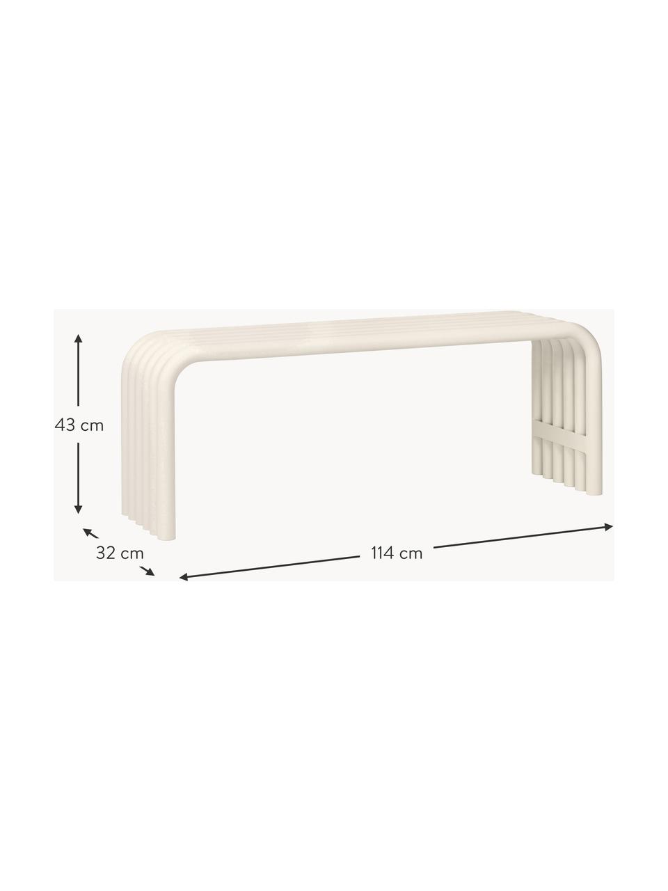 Banc en métal Nokk, Acier, revêtement par poudre, Blanc cassé, larg. 114 x prof. 32 cm