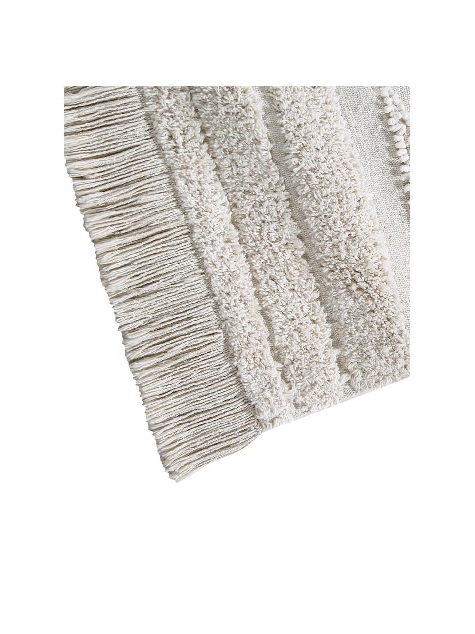 Alfombra texturizada Air, Parte superior: 97% algodón reciclado, 3%, Reverso: algodón reciclado, Beige, An 140 x L 200 cm (Tamaño S)