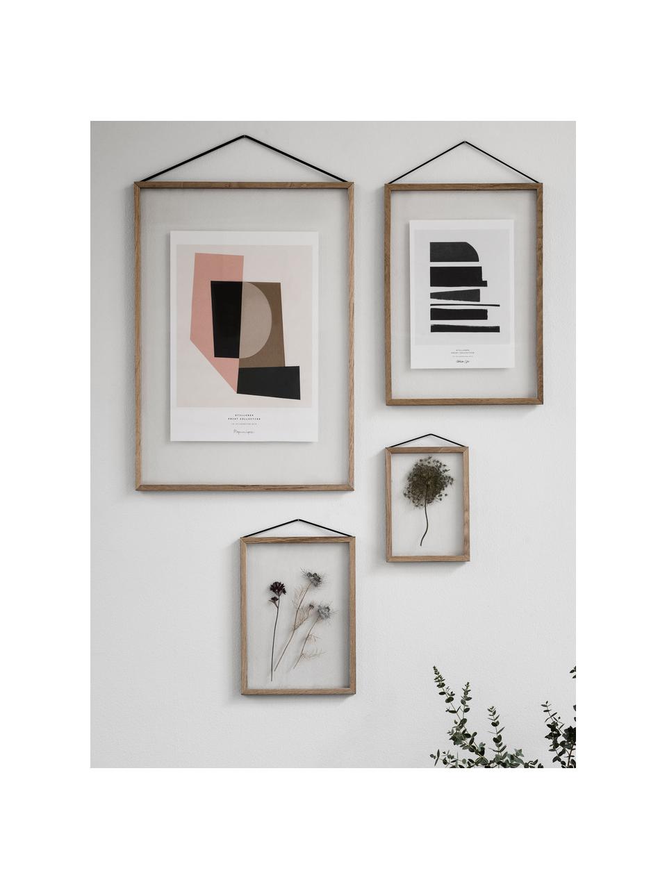 Fotolijstje Frame, Lijst: onbehandeld eikenhout, Lijst: eikenhoutkleurig. Ophanging: zwart. Voor- en achterzijde: transparant, 32 x 44 cm