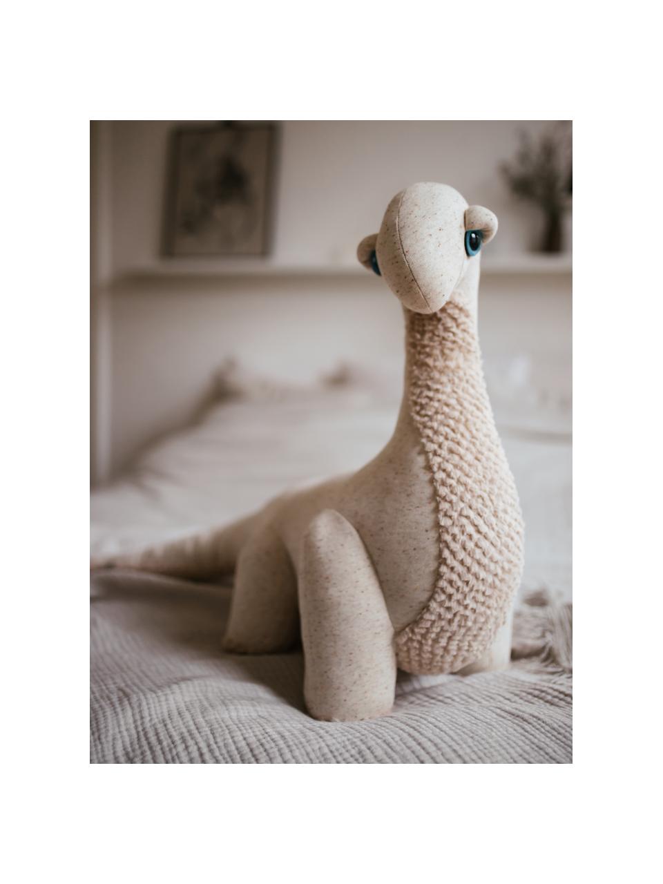 Handgemaakte knuffelkussen Diplo, Onderzijde: 60% katoen, 40% polyester, Lichtbeige, gespikkeld, B 63 x H 45 cm