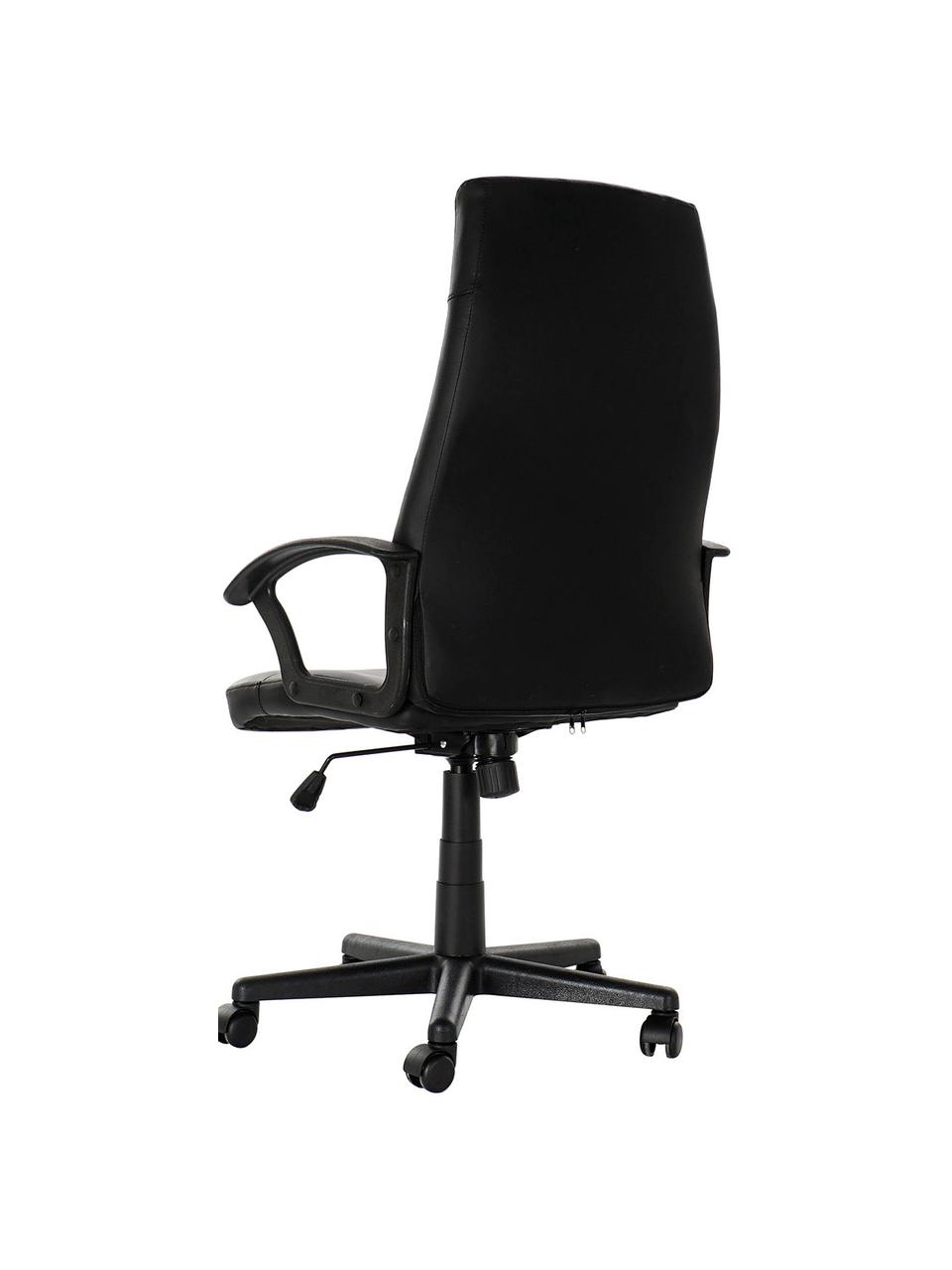 Krzesło biurowe Gino, obrotowe, Tapicerka: sztuczna skóra (poliureta, Nogi: metal powlekany, Czarny, S 61 x G 61 cm