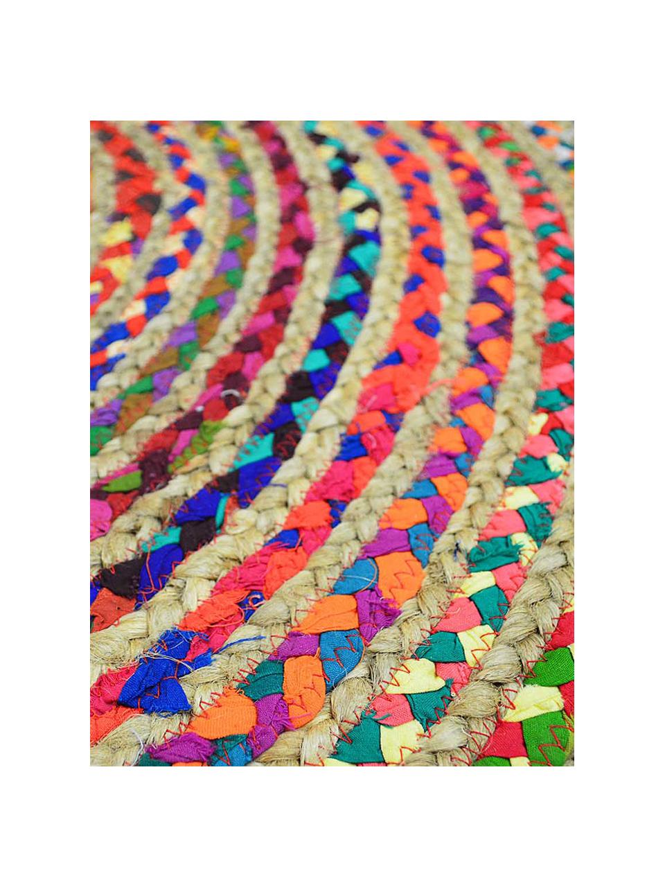 Tapis rond en jute multicolore Roberta, Multicolore