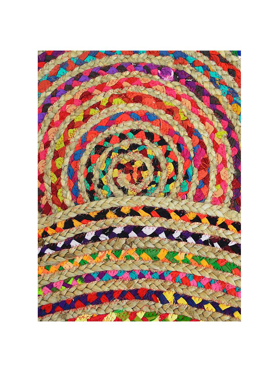 Okrągły dywan z juty Roberta, Juta, bawełna, Wielobarwny, Ø 120 cm (Rozmiar S)