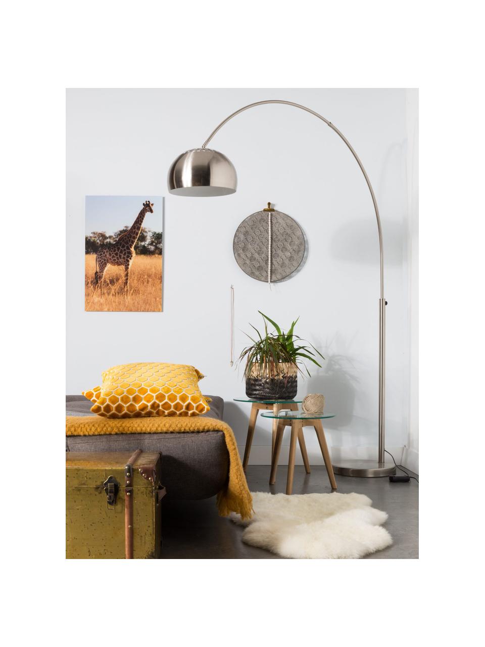 Veľká oblúková stojacia lampa Metal Bow, Kov, Š 170 x V 205 cm