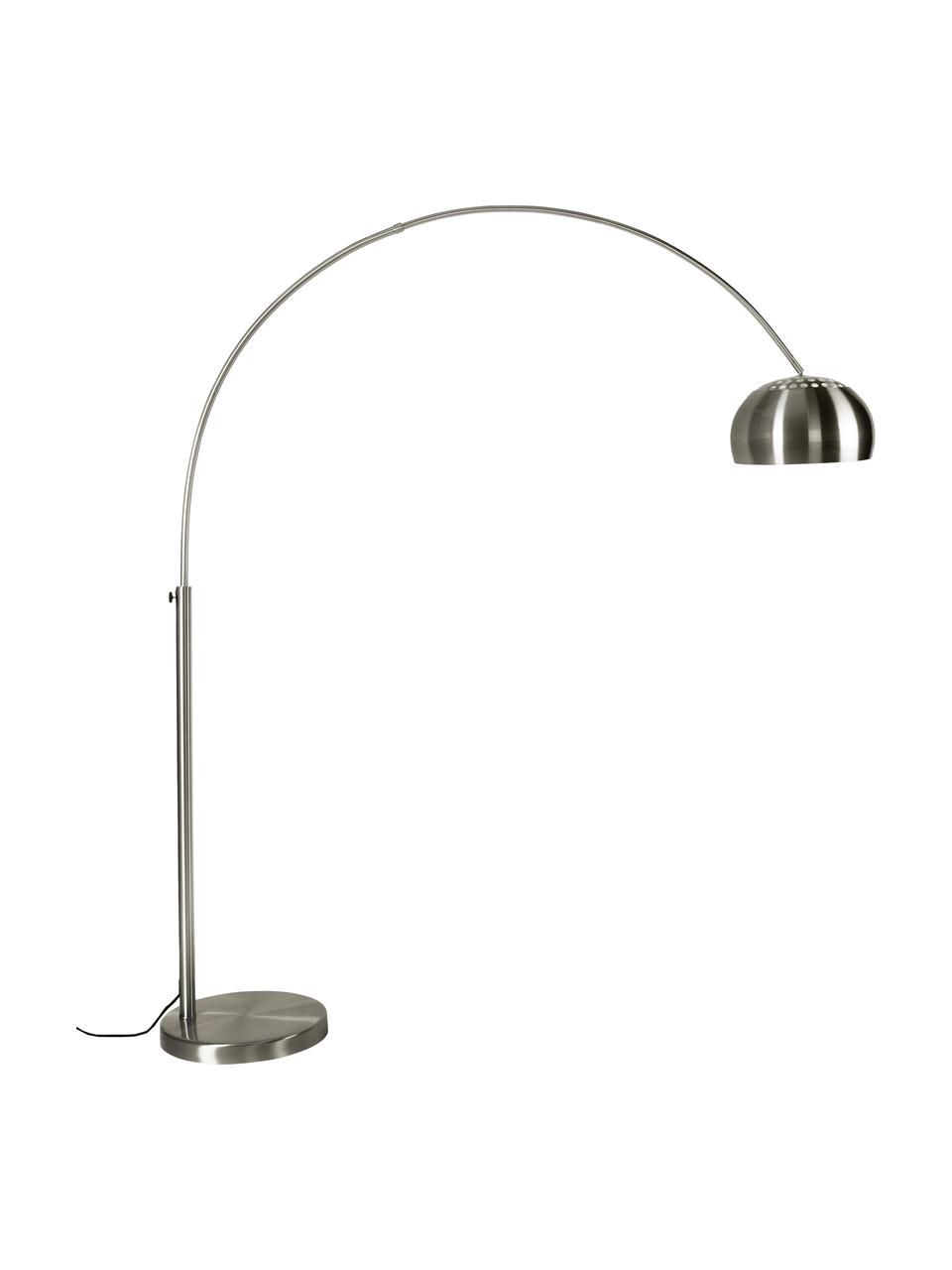 Lampa podłogowa w kształcie łuku Metal Bow, Stelaż: metal szczotkowany, Metal, S 170 x W 205 cm