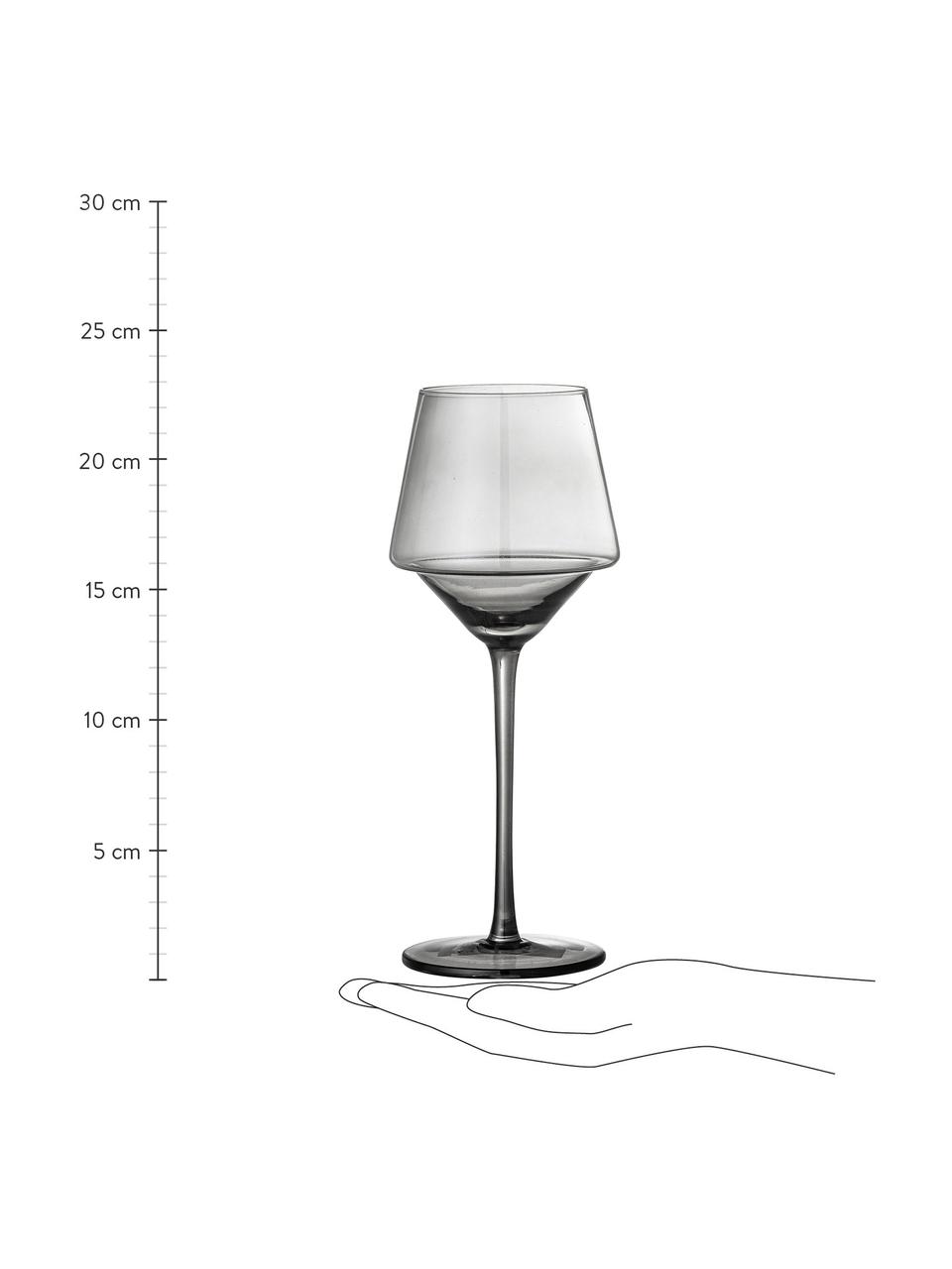 Bicchiere vino Yvette 4 pz, Vetro, Grigio, Ø 9 x H 23 cm. 300 ml