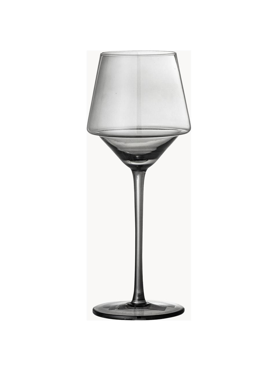 Weingläser Yvette, 4 Stück, Glas, Grau, Ø 9 x H 23 cm, 300 ml