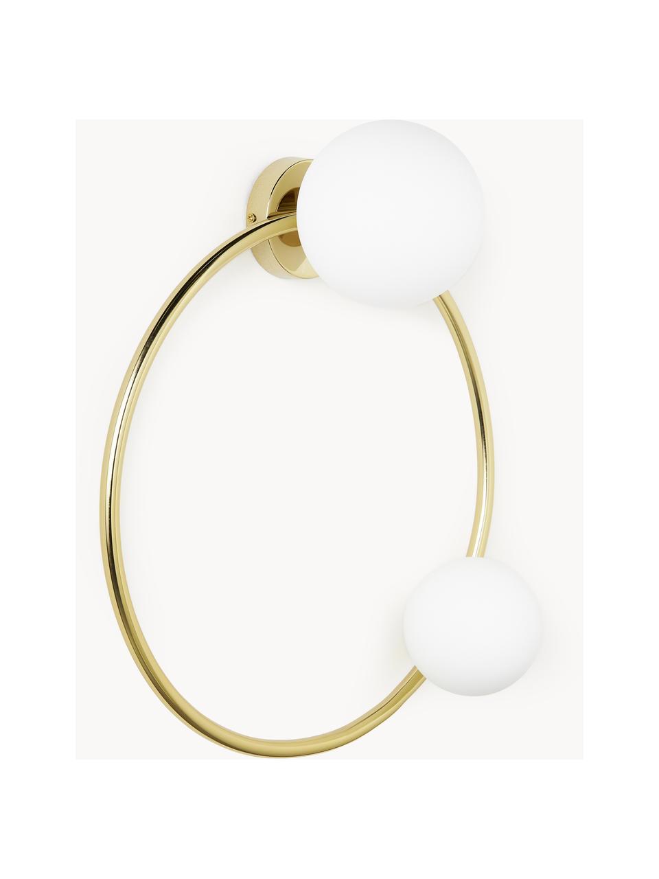 Design wandlamp ring, Wit, goudkleurig, Ø 46 x D 20 cm