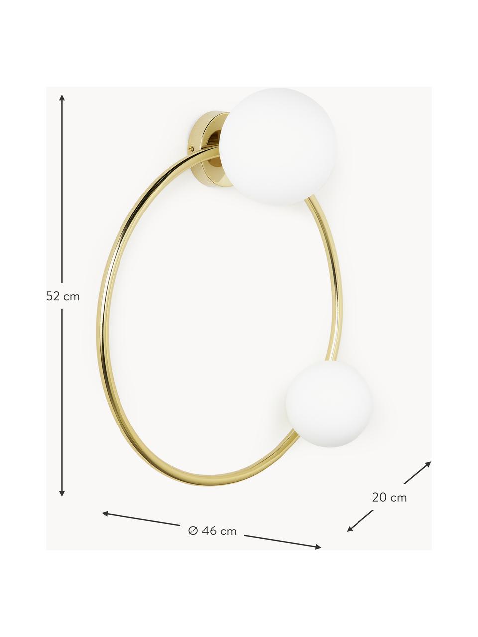 Designové nástěnné svítidlo Ring, Zlatá, bílá, Ø 46 cm, V 20 cm