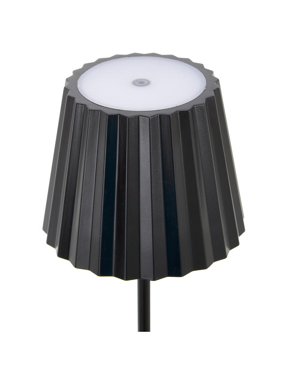 Mobiele outdoor LED vloerlamp Trellia, Gelakt aluminium, Zwart, Ø 15 x H 120 cm