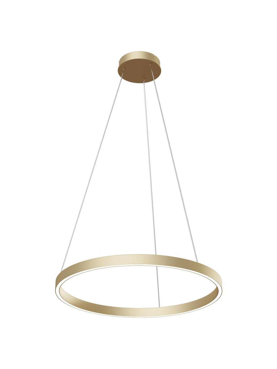 Lampada a sospensione grande a LED Rim, Paralume: alluminio, Baldacchino: alluminio, Dorato, Ø 60 x Alt. 40 cm