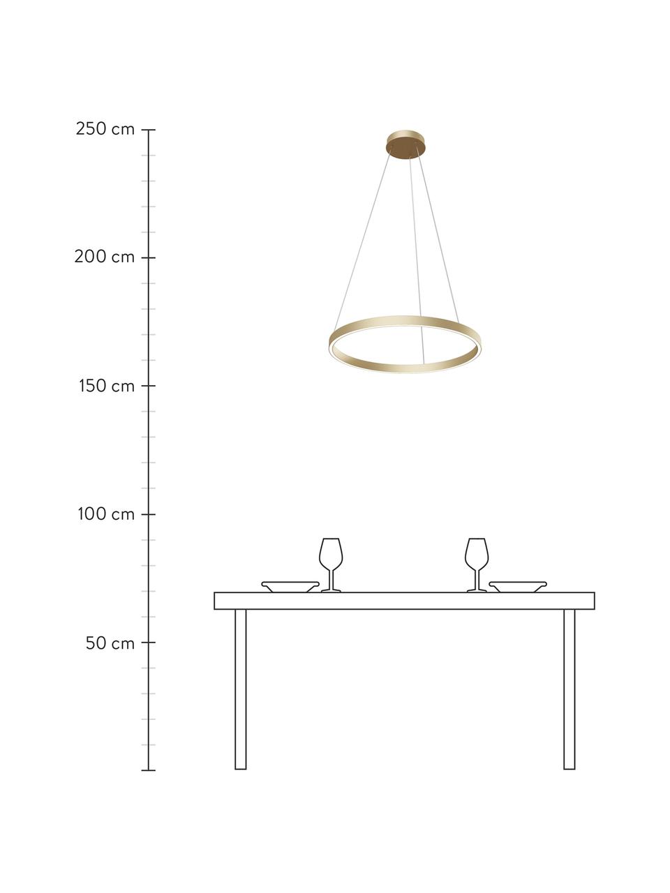 Grande suspension LED Rim, Couleur dorée, Ø 60 x haut. 40 cm