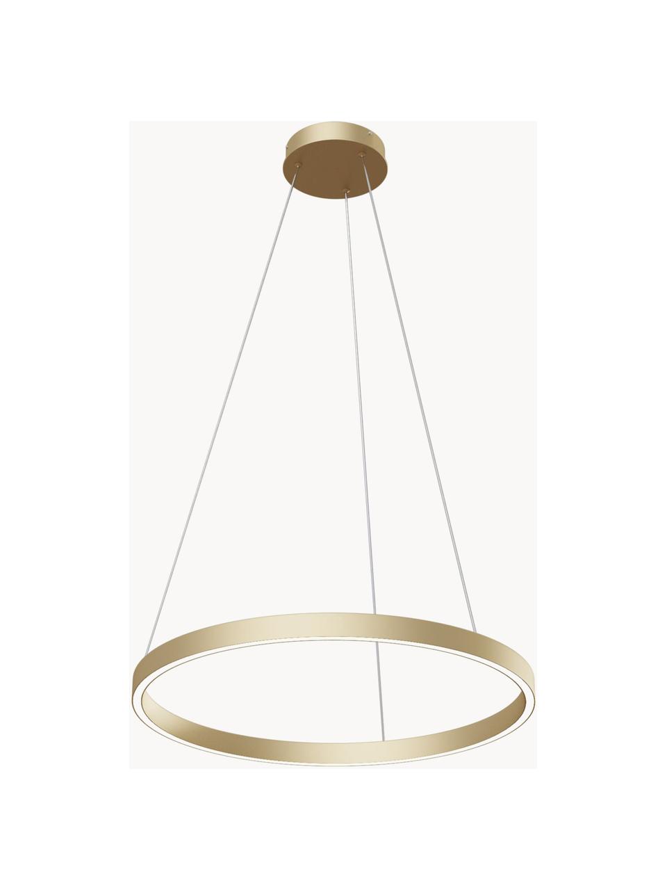Grote LED hanglamp Rim, Lampenkap: aluminium, Goudkleurig, Ø 60 x H 40 cm