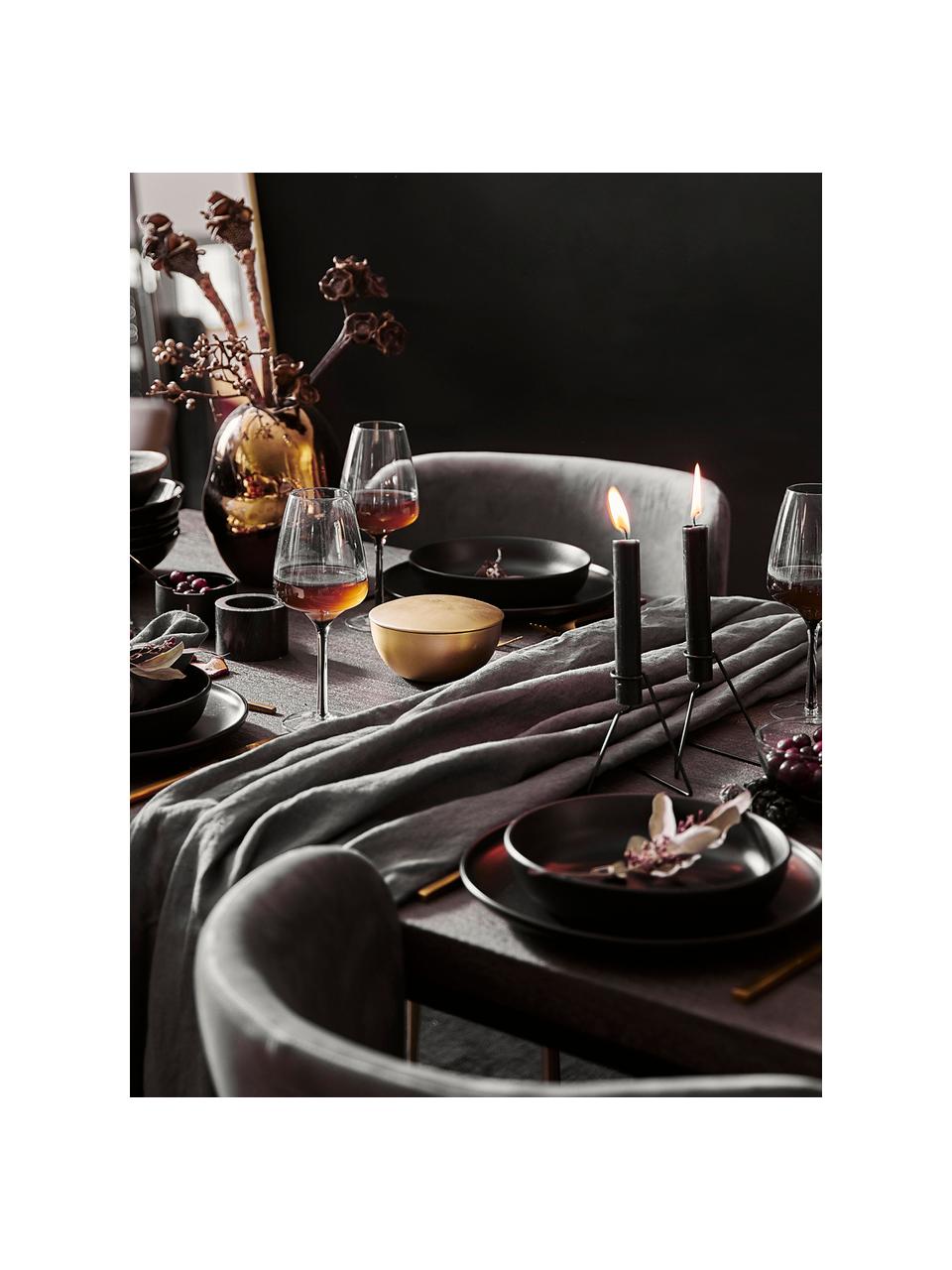 Copas de vino de vidrio soplado artesanalmente Smoke, 4 uds., Vidrio soplado y de paredes gruesas, Transparente gris oscuro, Ø 9 x Al 21 cm, 250 ml