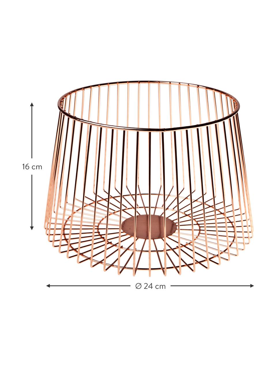 Skladovací koš Basket, Potažená nerezová ocel, Měděná, Ø 24 cm, V 16 cm