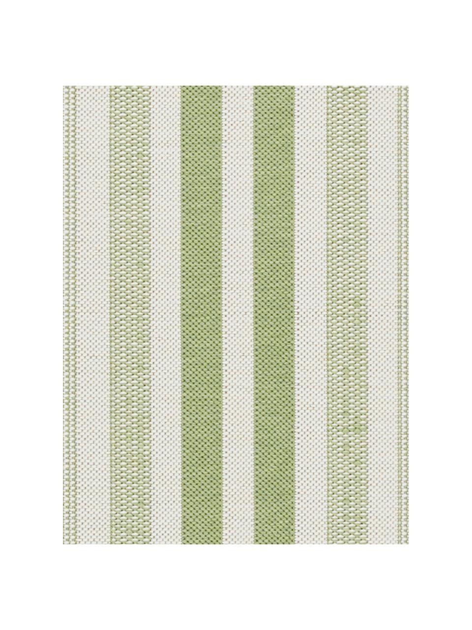 Gestreept in- en outdoor vloerkleed Paros, 100% polypropyleen, Groen, beige, antraciet, B 200 x L 290 cm (maat L)