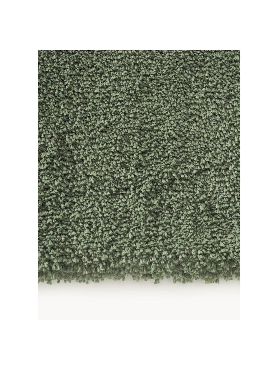 Flauschiger Hochflor-Teppich Leighton, Flor: Mikrofaser (100% Polyeste, Dunkelgrün, B 300 x L 400 cm (Größe XL)