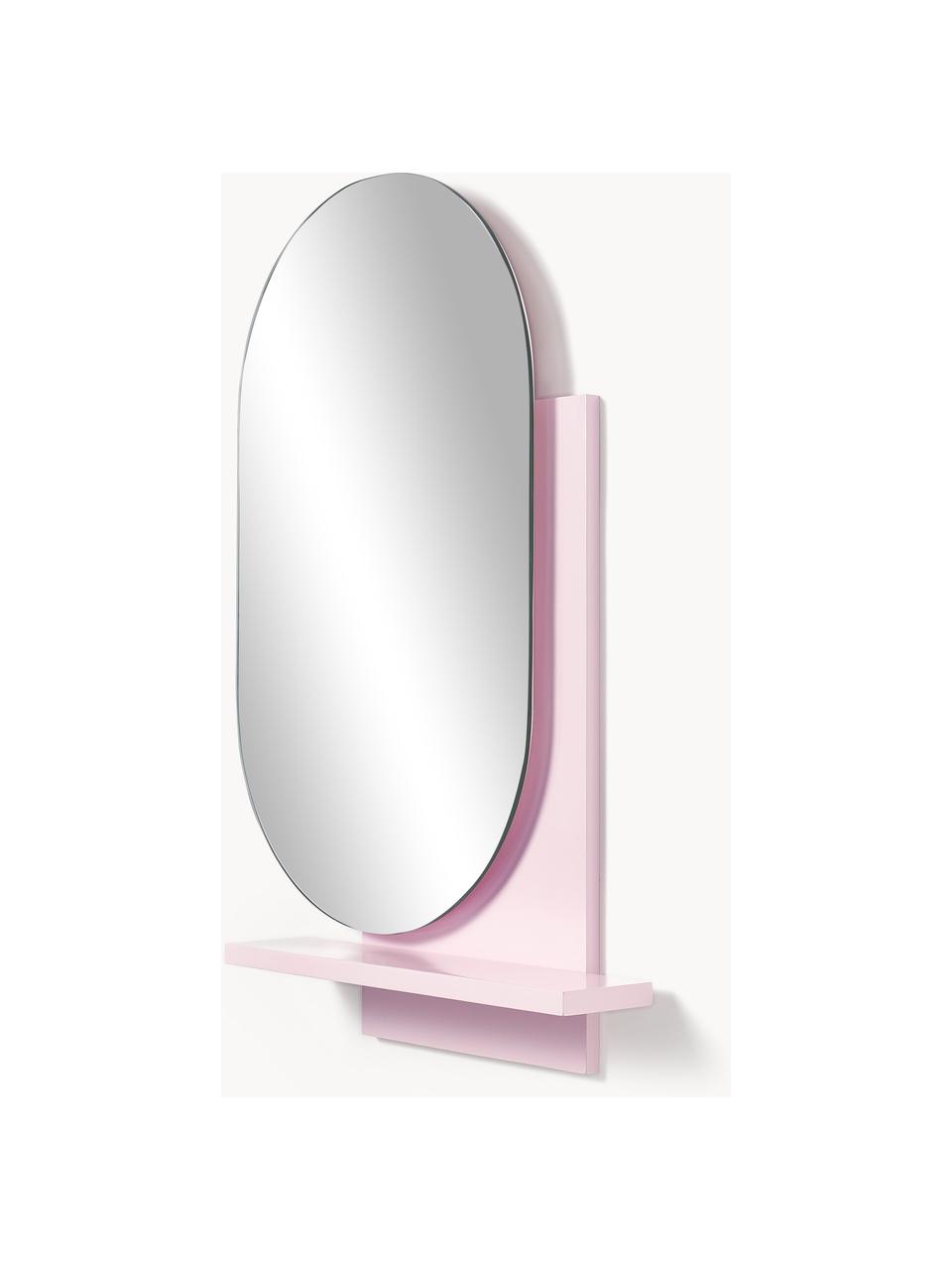 Wandspiegel Sorin mit Ablage, Spiegelfläche: Spiegelglas, Hellrosa, B 55 x H 79 cm