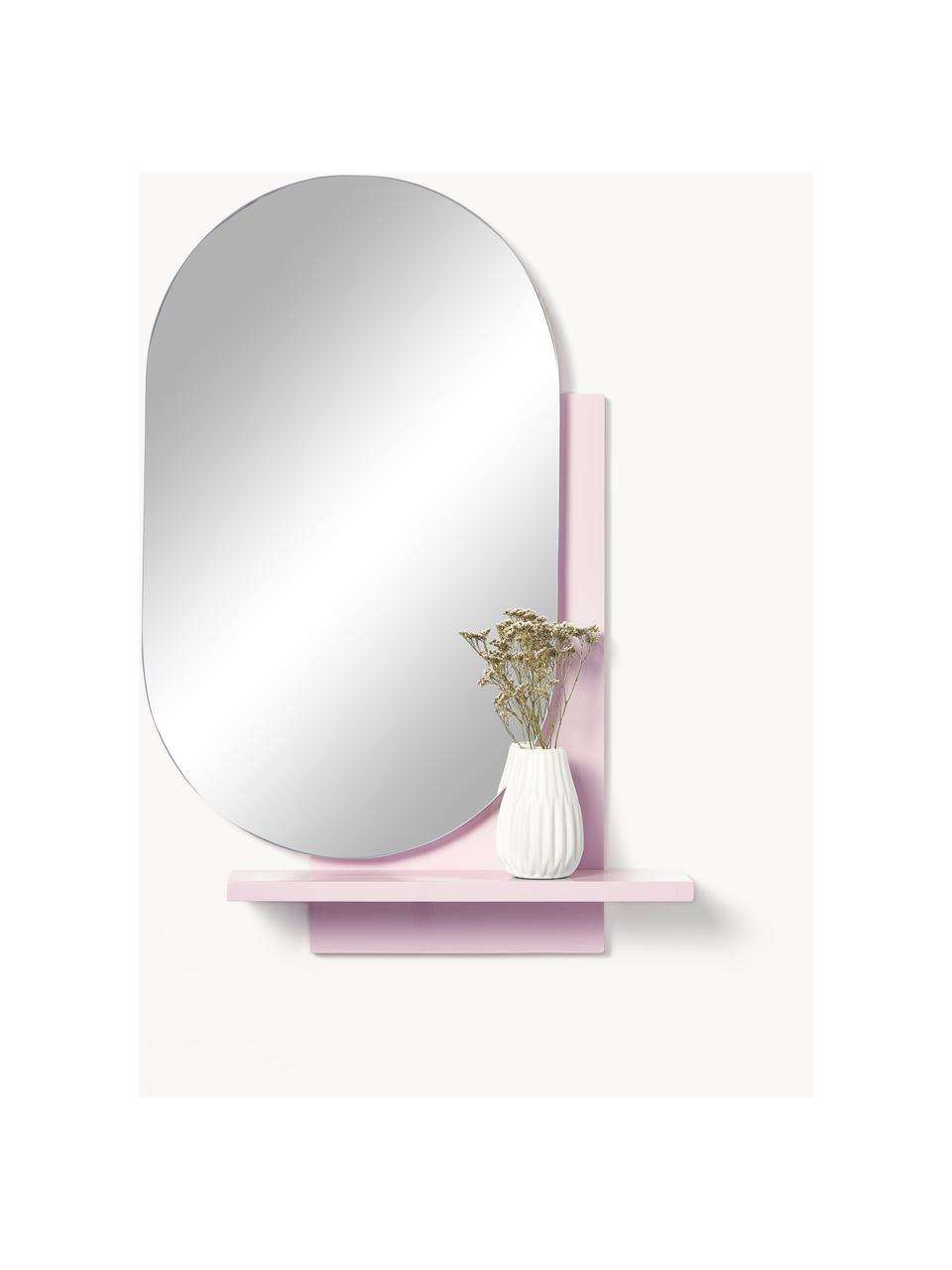Nástěnné zrcadlo Sorin, Světle růžová, Š 55 cm, V 79 cm
