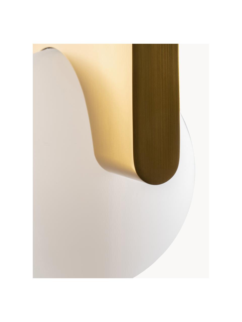 Sklenené nástenné svietidlo Avant, Biela, odtiene zlatej, Š 18 x H 22 cm