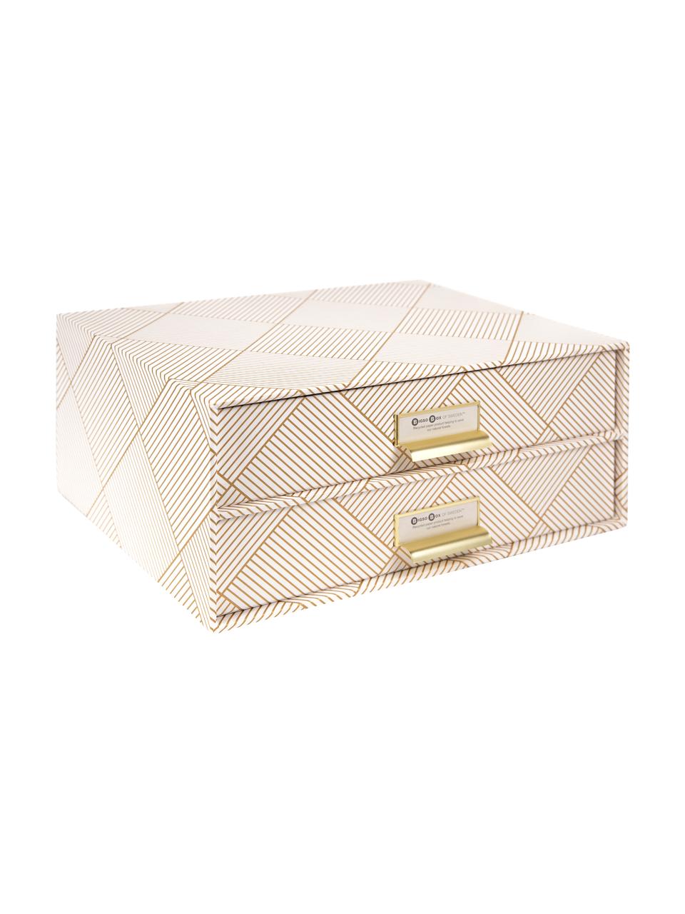 Organizador de escritorio Birger, Organizador: cartón laminado, Dorado, blanco, An 33 x Al 14 cm