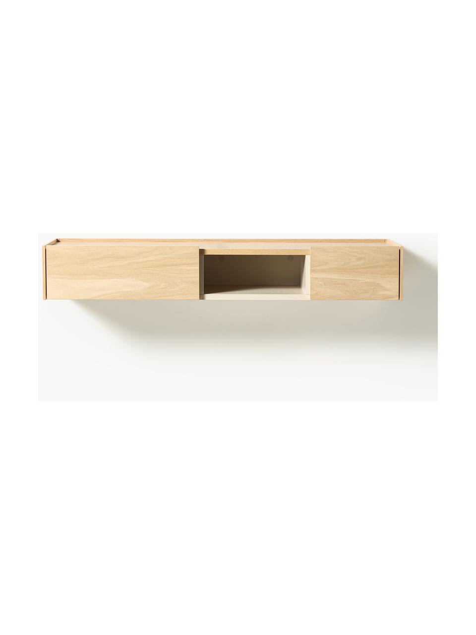 Aparador de pared de madera Larsen, Aglomerado con chapa de roble

Este producto está hecho de madera de origen sostenible y con certificación FSC®., Madera de roble, An 112 x Al 17 cm