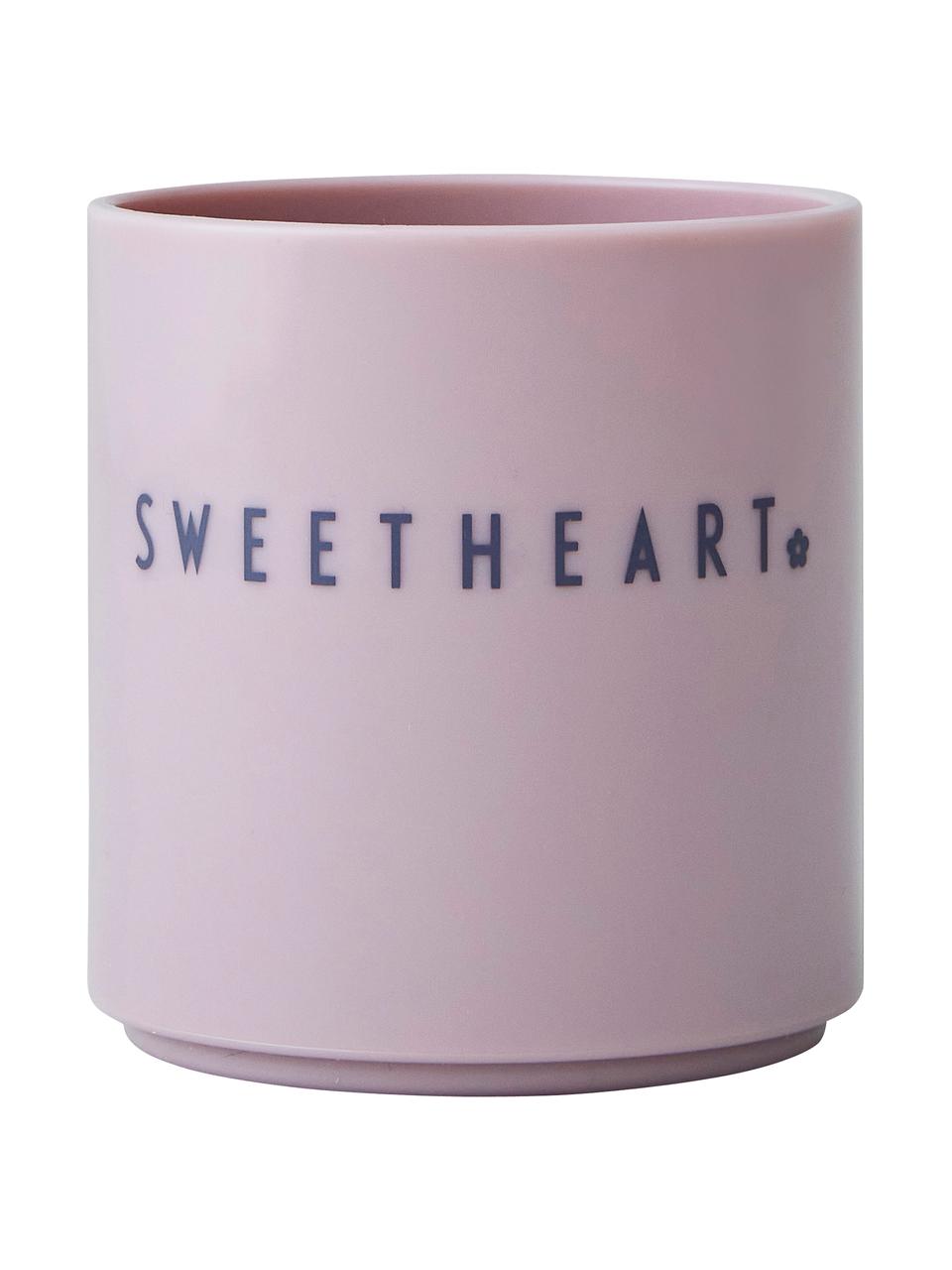 Mini mug enfants lettrage différent à l'avant et à l'arrière Favourite, Sans tritan, BPA, BPS ou autres additifs qui perturbent les hormones pour la santé et la sécurité, Rose, blanc crème, Ø 7 x haut. 7 cm, 150 ml