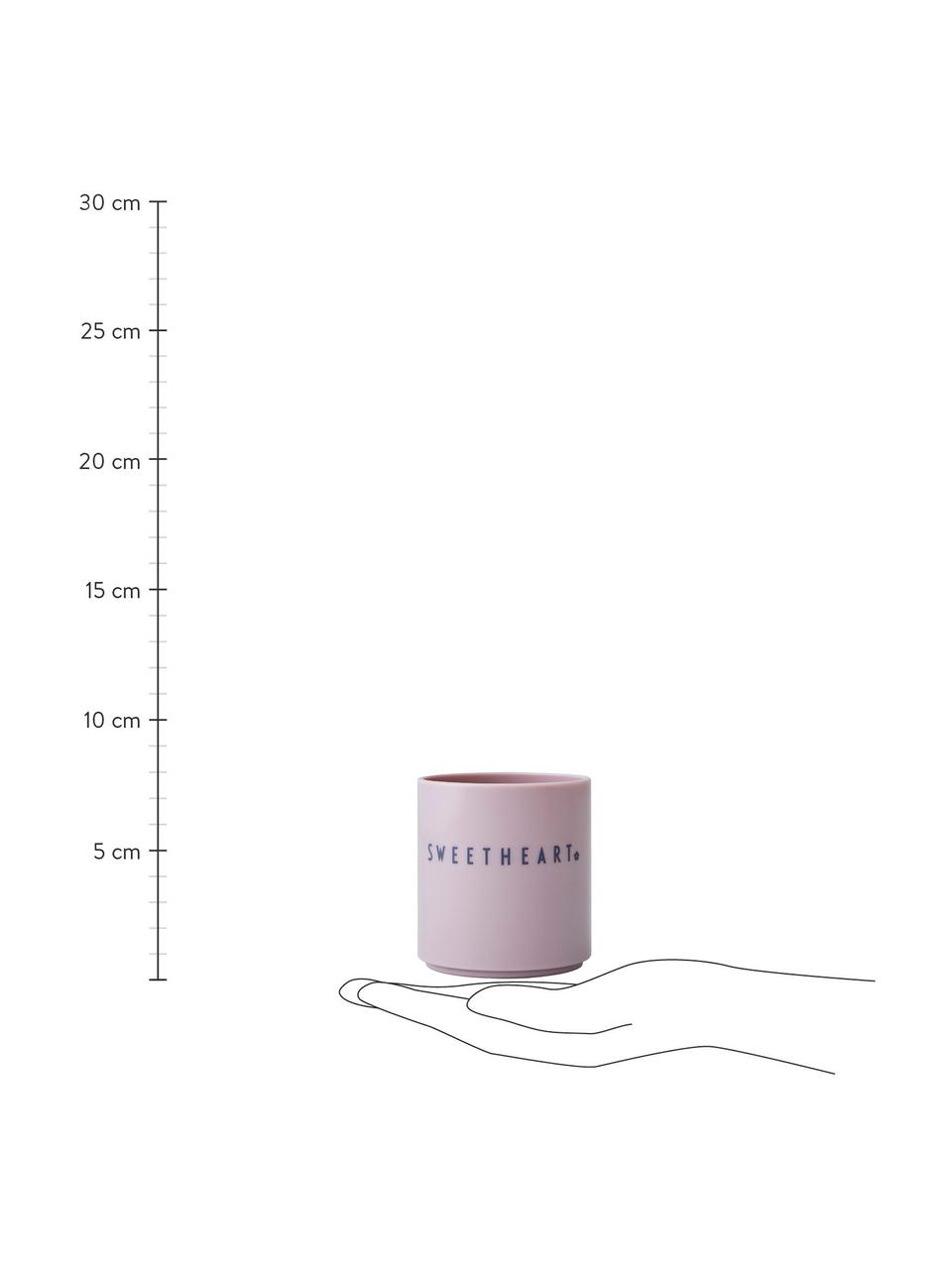 Mini mug enfants lettrage différent à l'avant et à l'arrière Favourite, Sans tritan, BPA, BPS ou autres additifs qui perturbent les hormones pour la santé et la sécurité, Rose, blanc crème, Ø 7 x haut. 7 cm, 150 ml