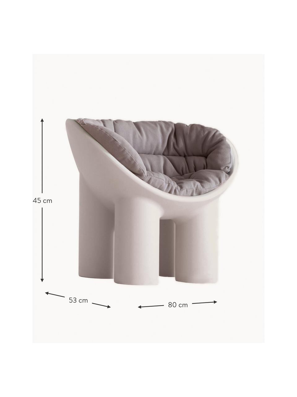 Fauteuil zitkussen Roly Poly, Lichtgrijs, B 80 x H 45 cm