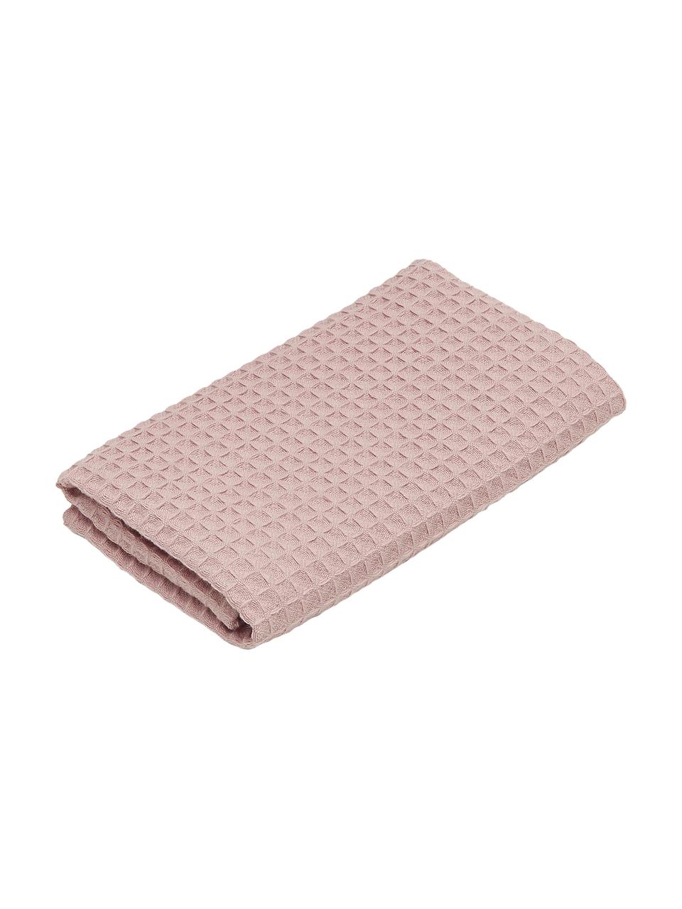 Serviette de toilette coton pur gaufré Karima, Vieux rose