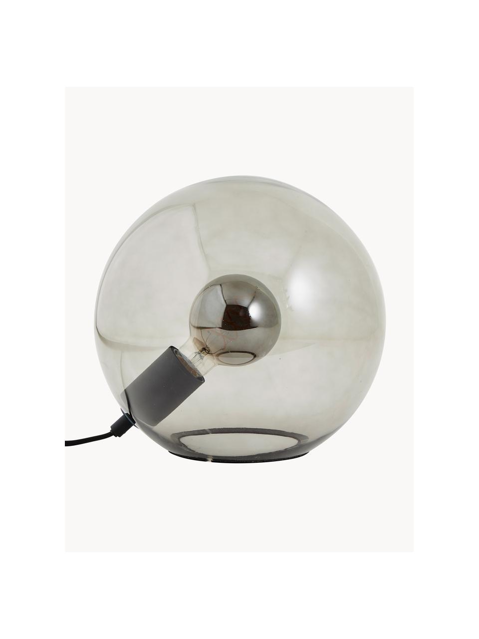Kleine glazen tafellamp Belado, Lampenkap: glas, Grijs, transparant, Ø 25 x H 24 cm