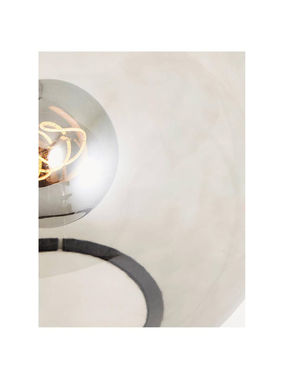 Malá sklenená stolová lampa Belado, Sivá, priehľadná, Ø 25 x V 24 cm
